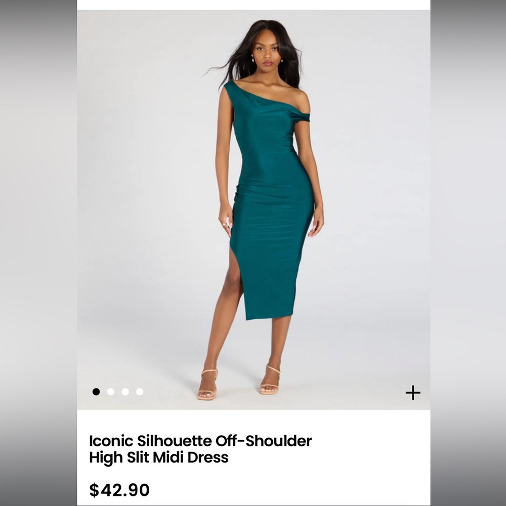 Windsor Teal Iconic Off Shoulder Dress